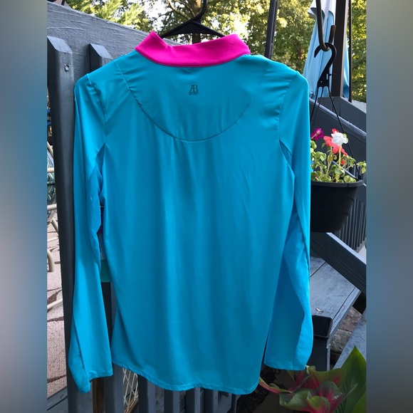 NEW AB Sport Golf Long Sleeve Sun Shirt w Mesh Sleeves UV 40 colorblock collar - Picture 7 of 10